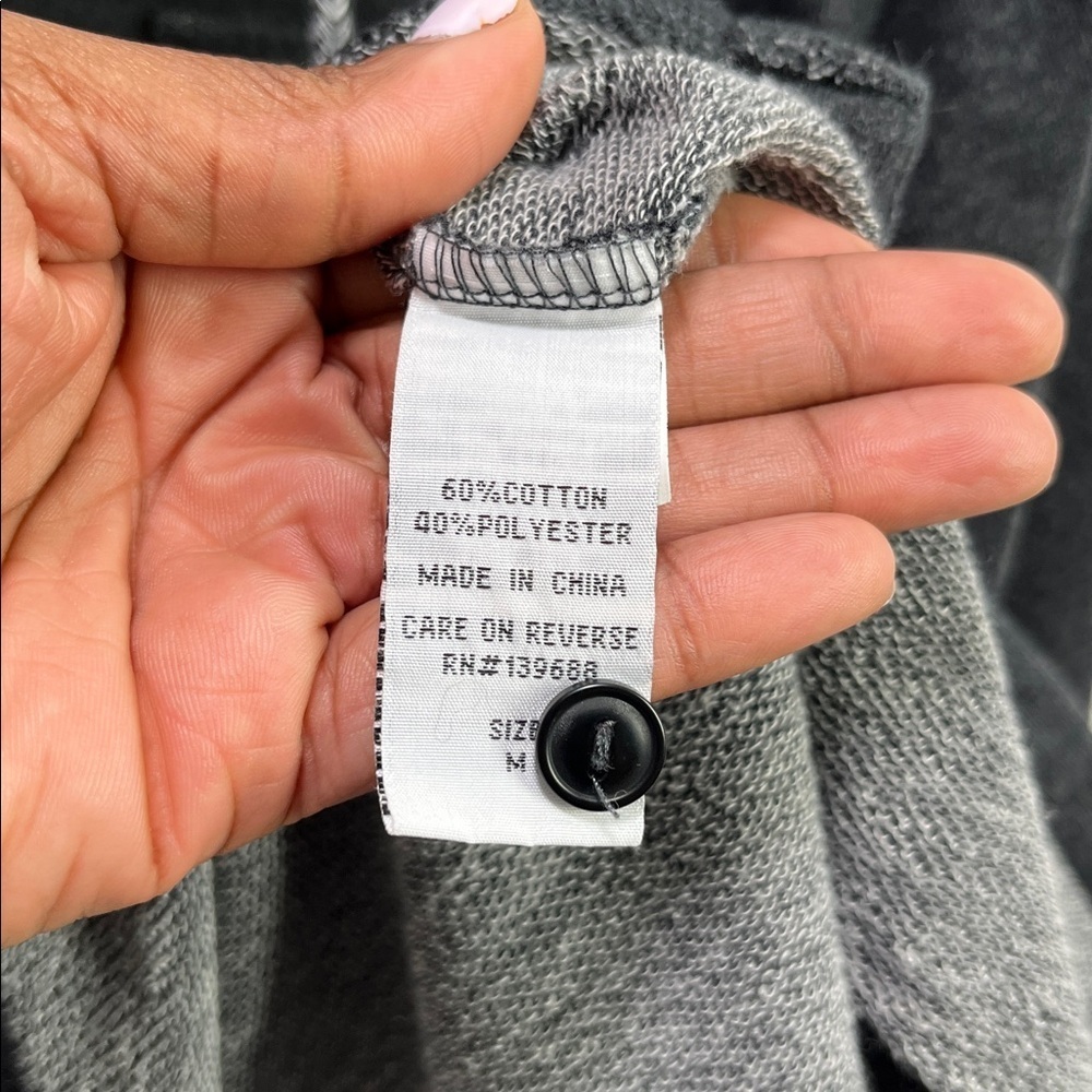 Univibe Men's Button Up Hooded Charcoal Gray Sz M Utility Heavy Shirt Drawstring - Picture 7 of 9